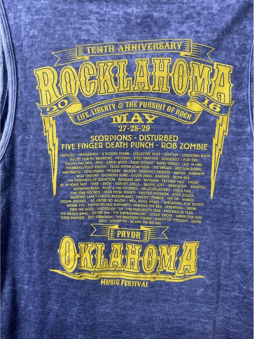 2016 Rocklahoma Festival Tank Top S Scorpions Disturbed Rob Zombie 5FDP Concert